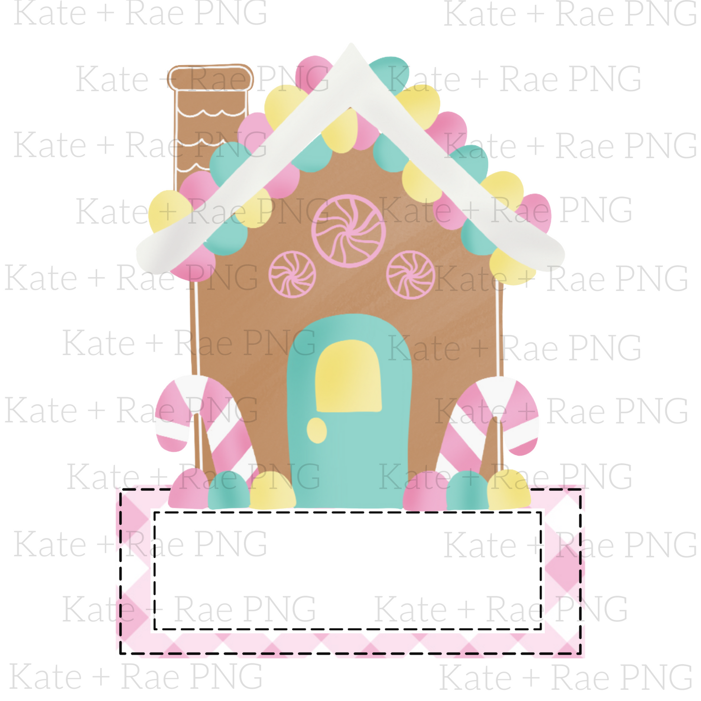 Gingerbread House with Name Plate PNG