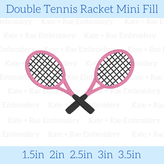 Double Tennis Racket Mini Fill Embroidery Design