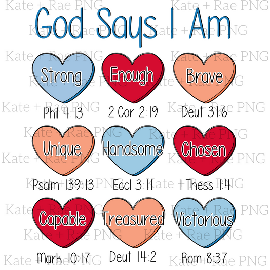 Boys Valentine's Day God says I am PNG