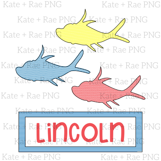 Boys One Fish Two Fish Sketch PNG