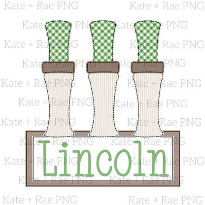 Duck Call Faux Applique with Name Plate PNG