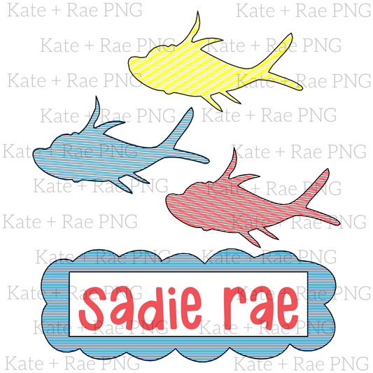 Girls One Fish Two Sketch PNG