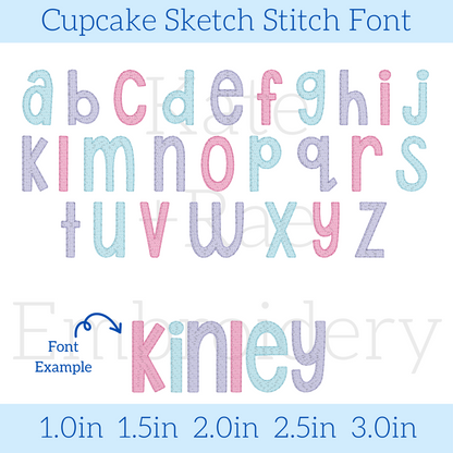 Cupcake Sketch Stitch Embroidery Design
