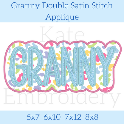 Granny Double Satin Stitch Applique