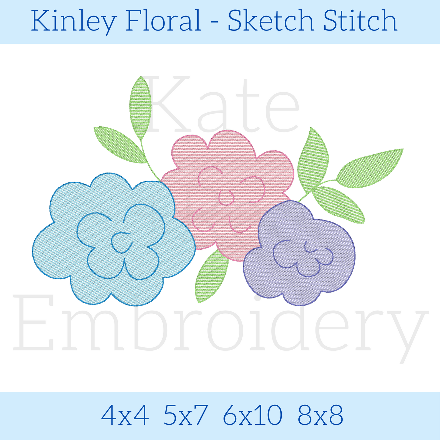 Kinley Floral Sketch Stitch Embroidery Design