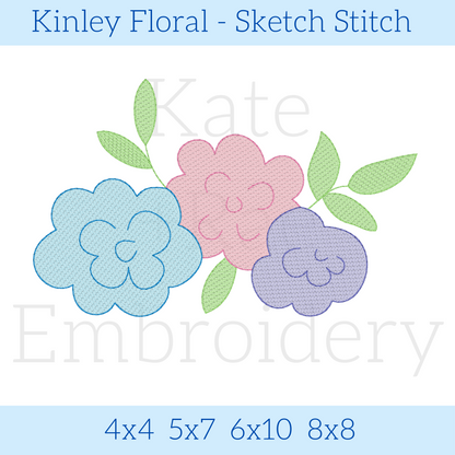 Kinley Floral Sketch Stitch Embroidery Design