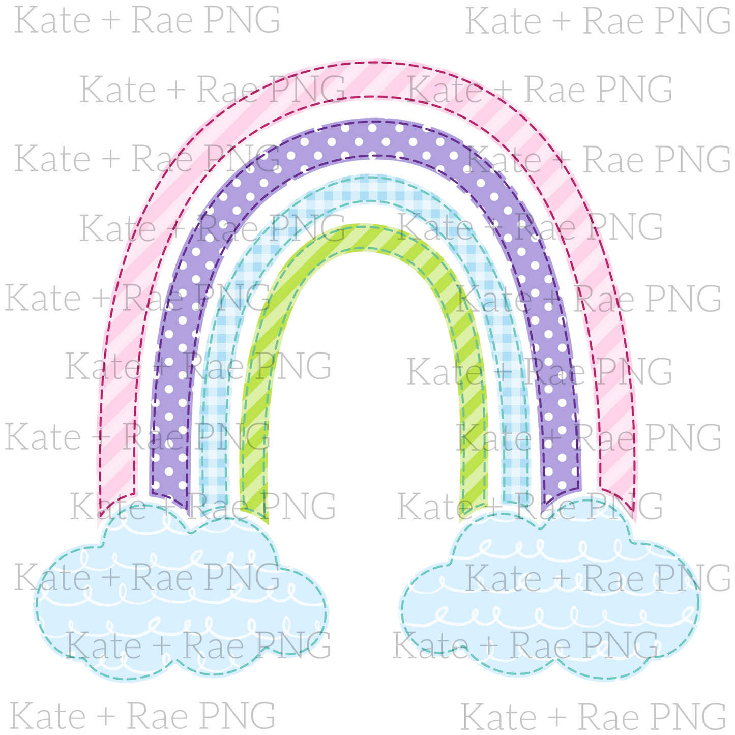 Rainbow Faux Applique PNG