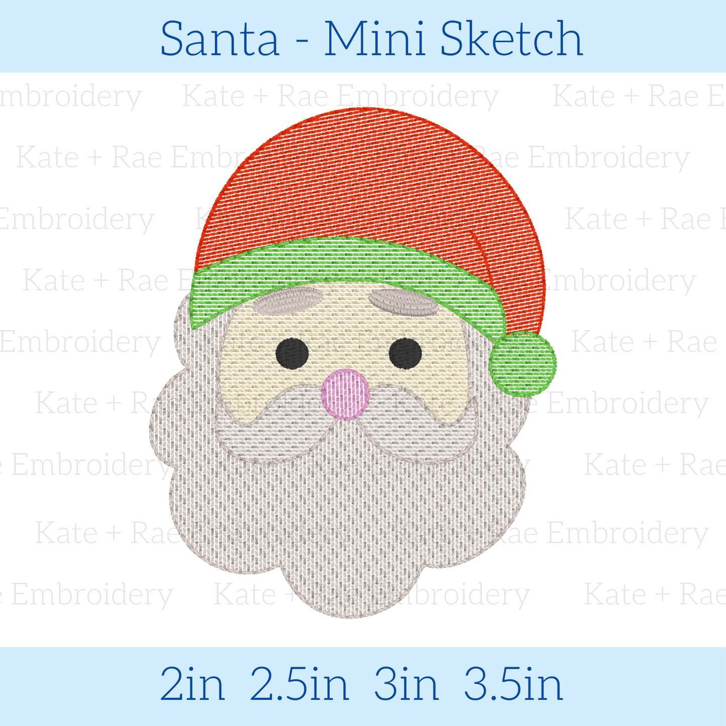 Santa Mini Sketch Embroidery Design