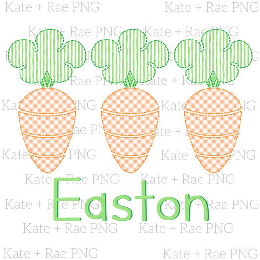 Carrot Faux Applique Trio PNG