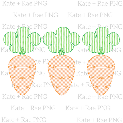Carrot Faux Applique Trio PNG