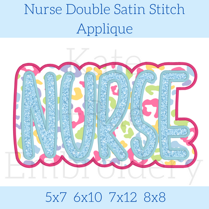 Nurse Double Satin Stitch Applique