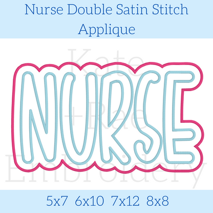 Nurse Double Satin Stitch Applique