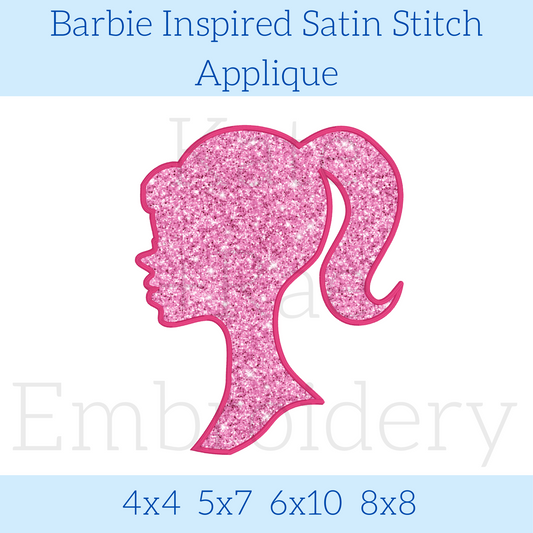 Barbie Inspired Satin Stitch Applique