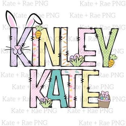 Girl's Easter Alphabet Pack PNG