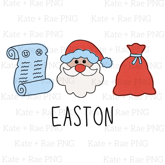 Santa Claus Trio PNG - Blue and Red