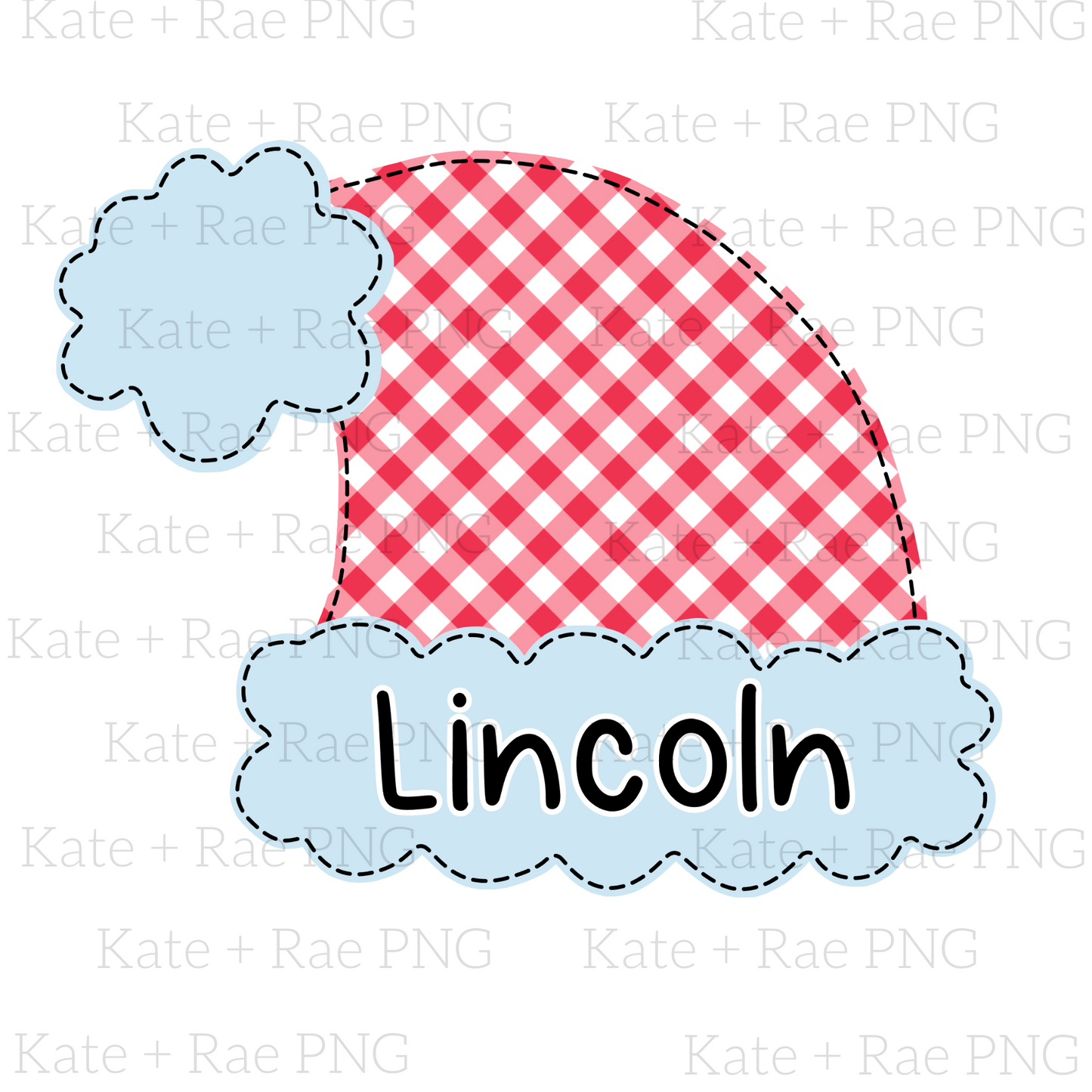 Boys Santa Hat Faux Applique PNG