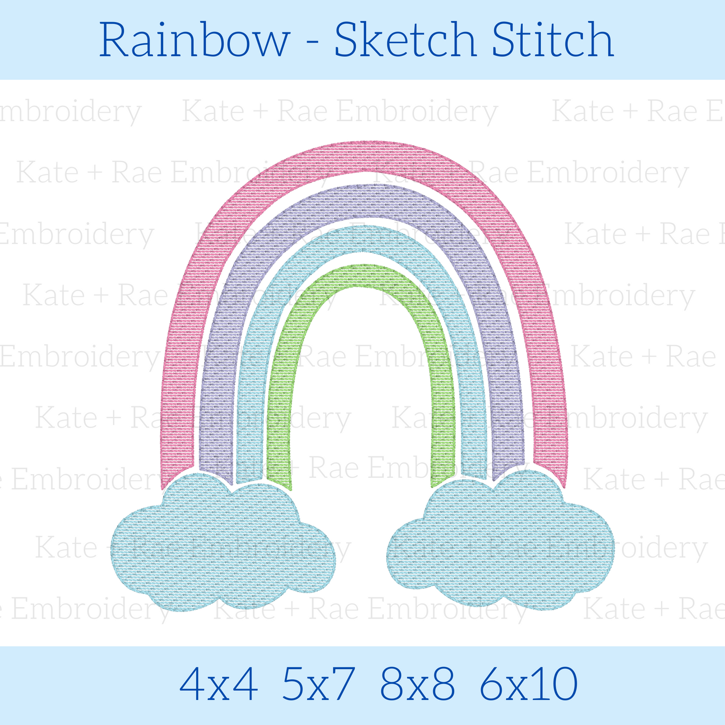Rainbow Sketch Stitch Embroidery Design