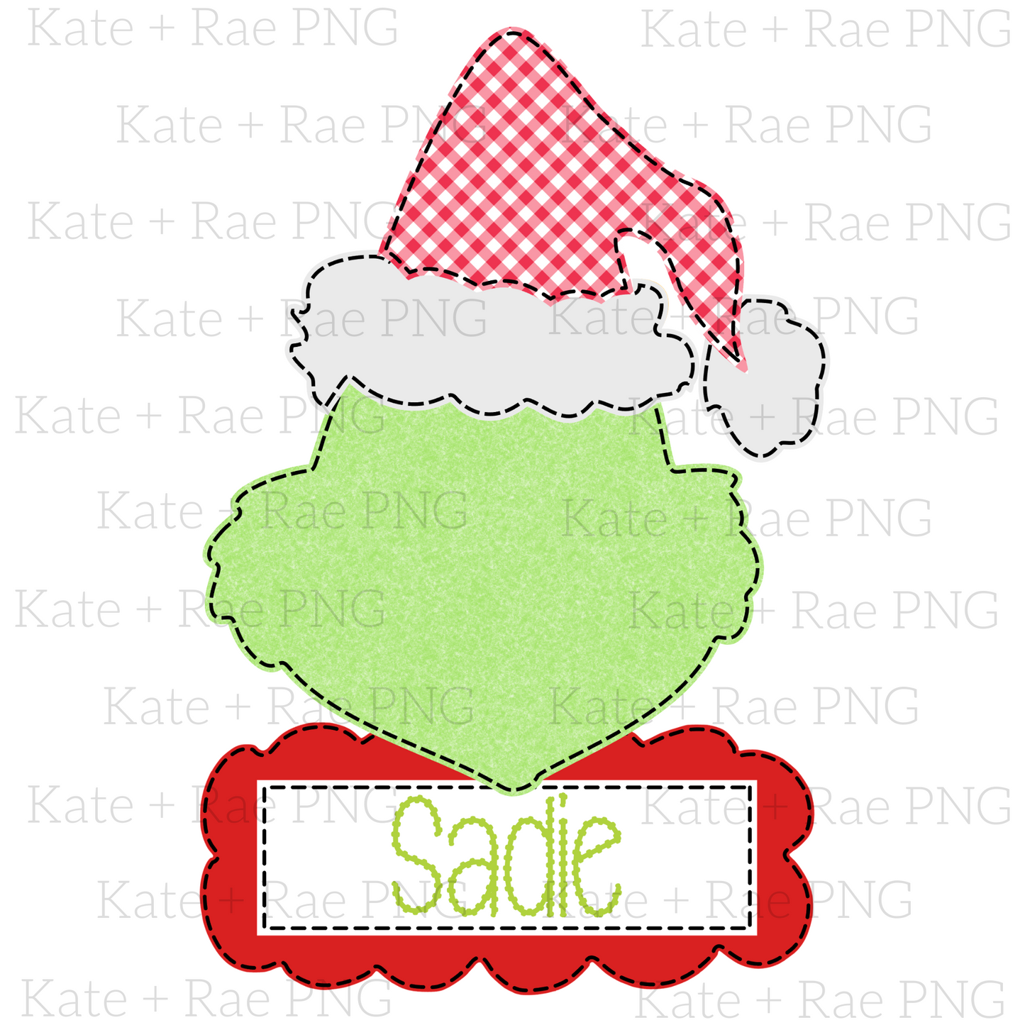 Mean One Christmas PNG - Red Hat - Name Plate