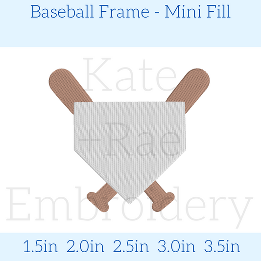 Baseball Frame Mini Fill Embroidery Design
