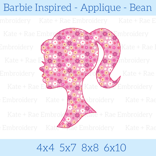 Barbie Head - Applique Bean Stitch