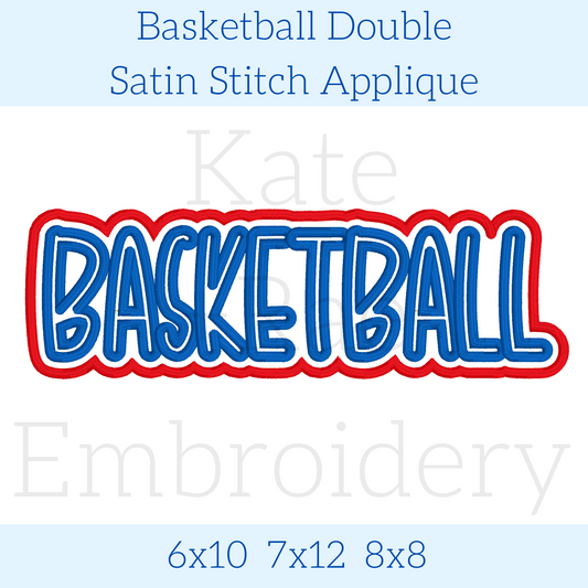 Basketball Double Satin Stitch Applique
