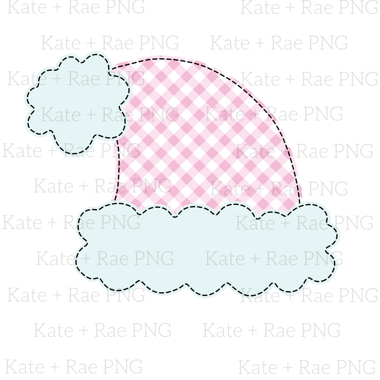 Girls Santa Hat Faux Applique PNG