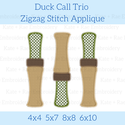 Duck Call Zigzag Applique Embroidery Design