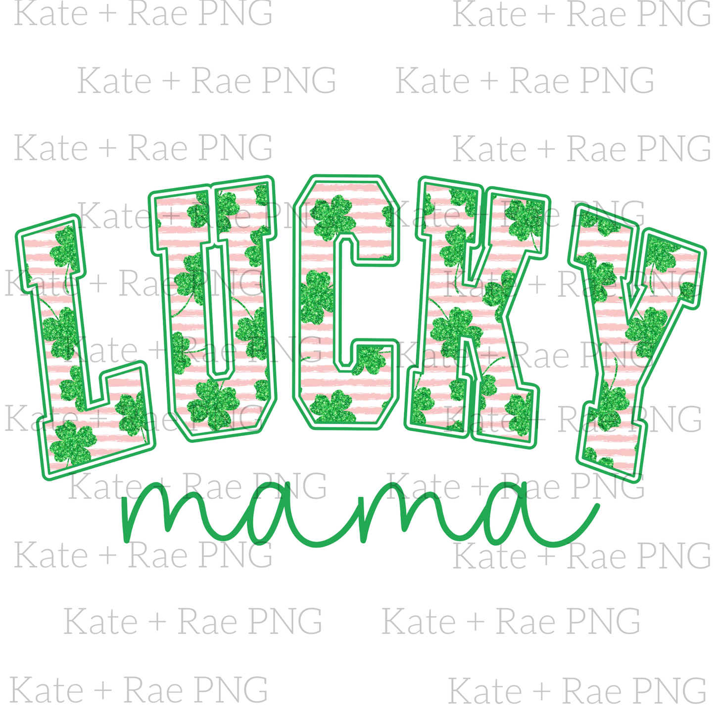 Green and Pink Lucky Mama PNG