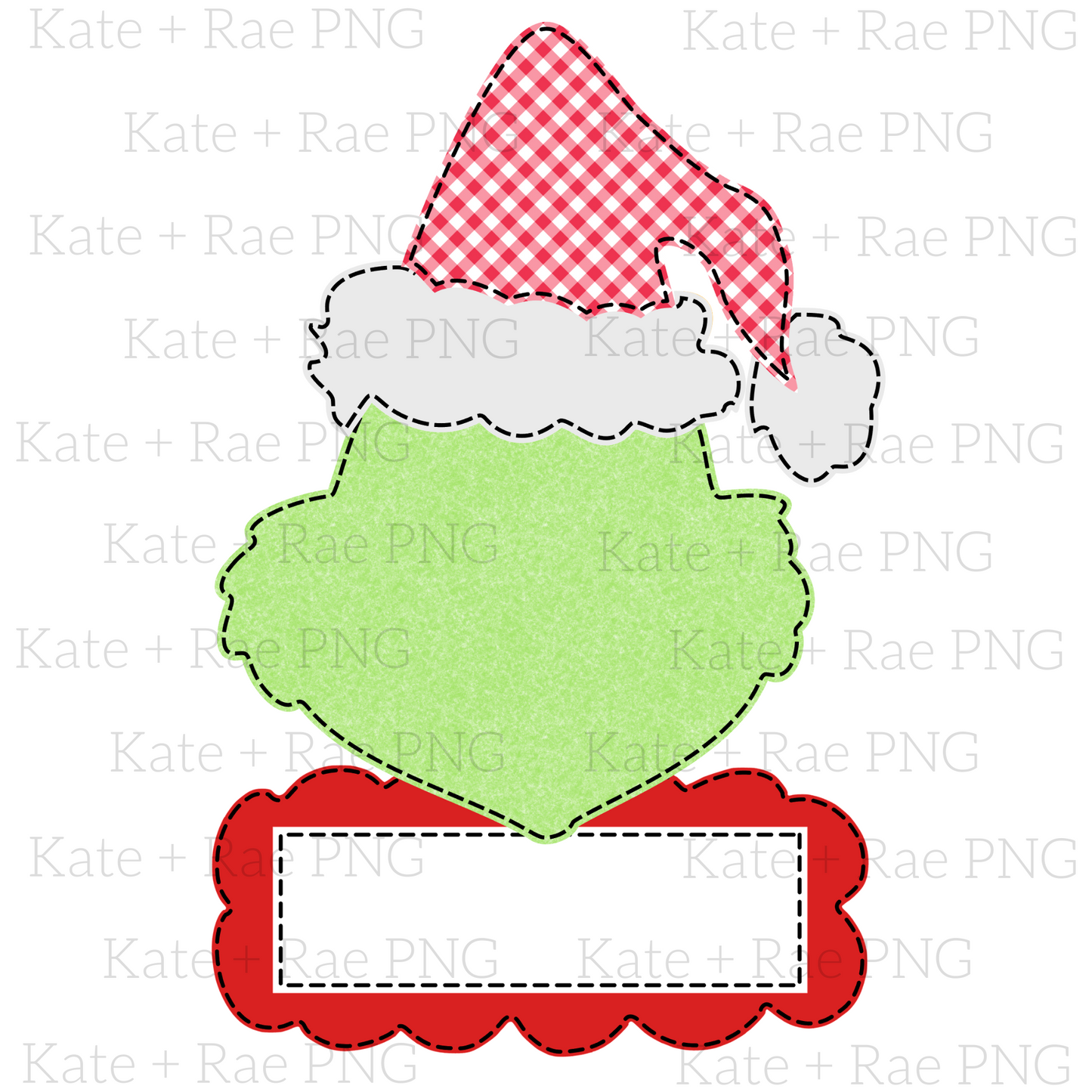 Mean One Christmas PNG - Red Hat - Name Plate