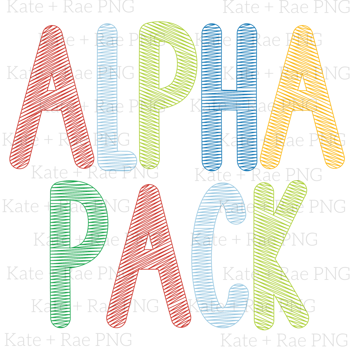 Boys Spring Sketch Style Alpha Pack