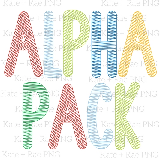 Boys Spring Sketch Style Alpha Pack