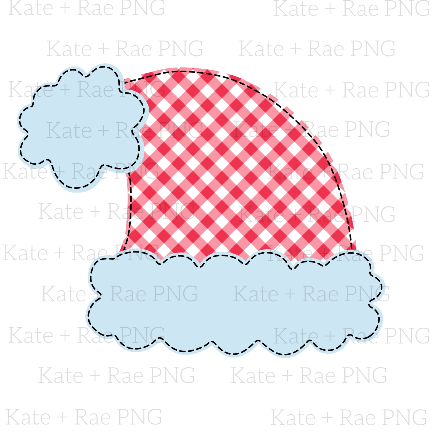 Boys Santa Hat Faux Applique PNG