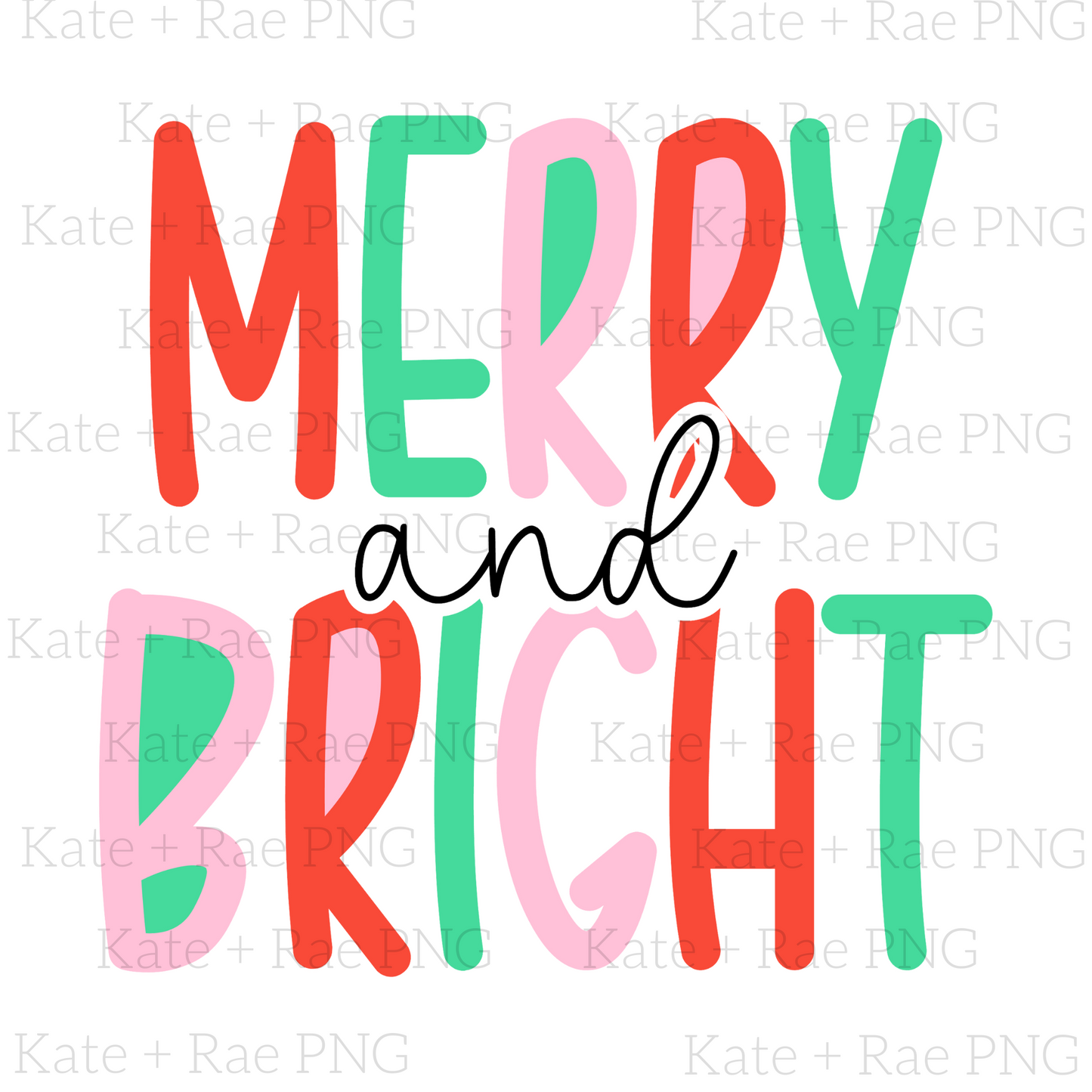 Merry & Bright Two Toned PNG