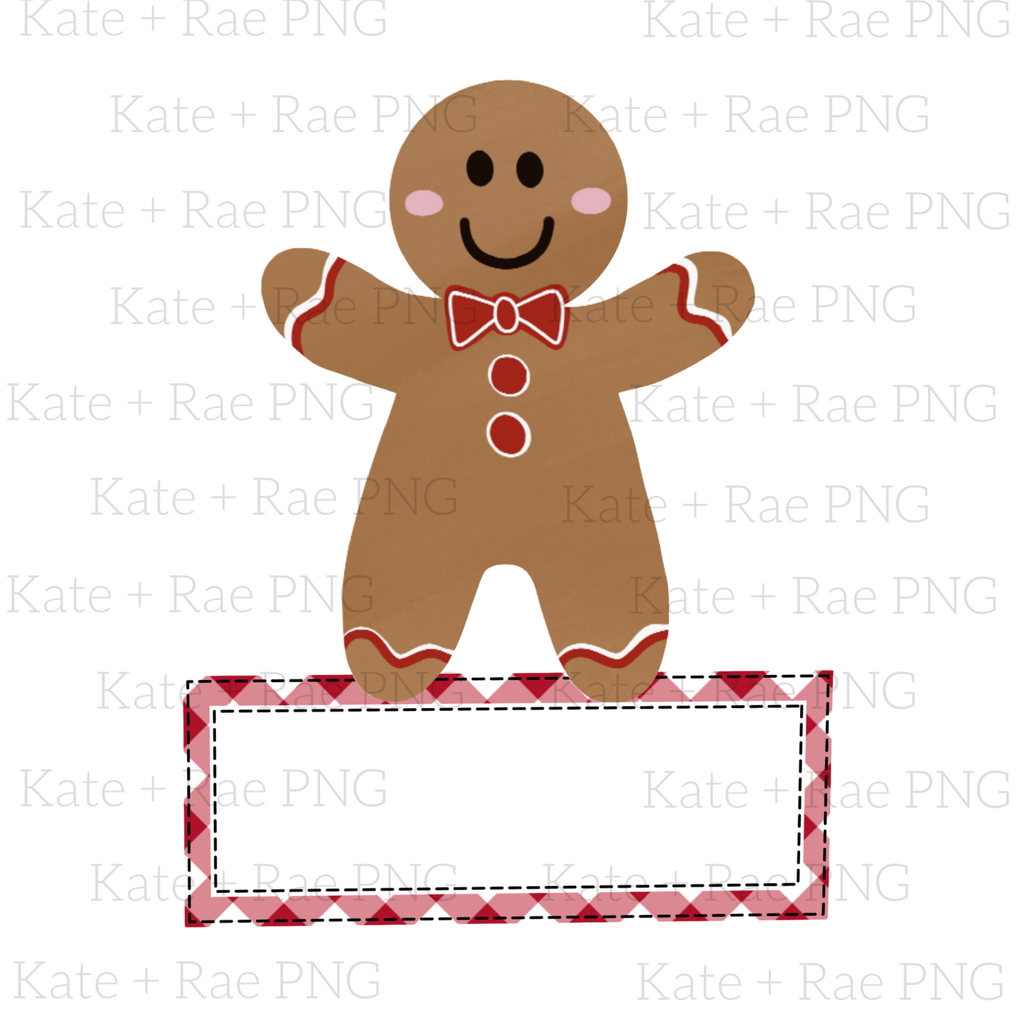 Gingerbread Boy with Name Plate PNG