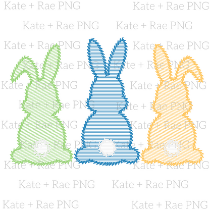 Boy's Bunny Faux Sketch Embroidery PNG