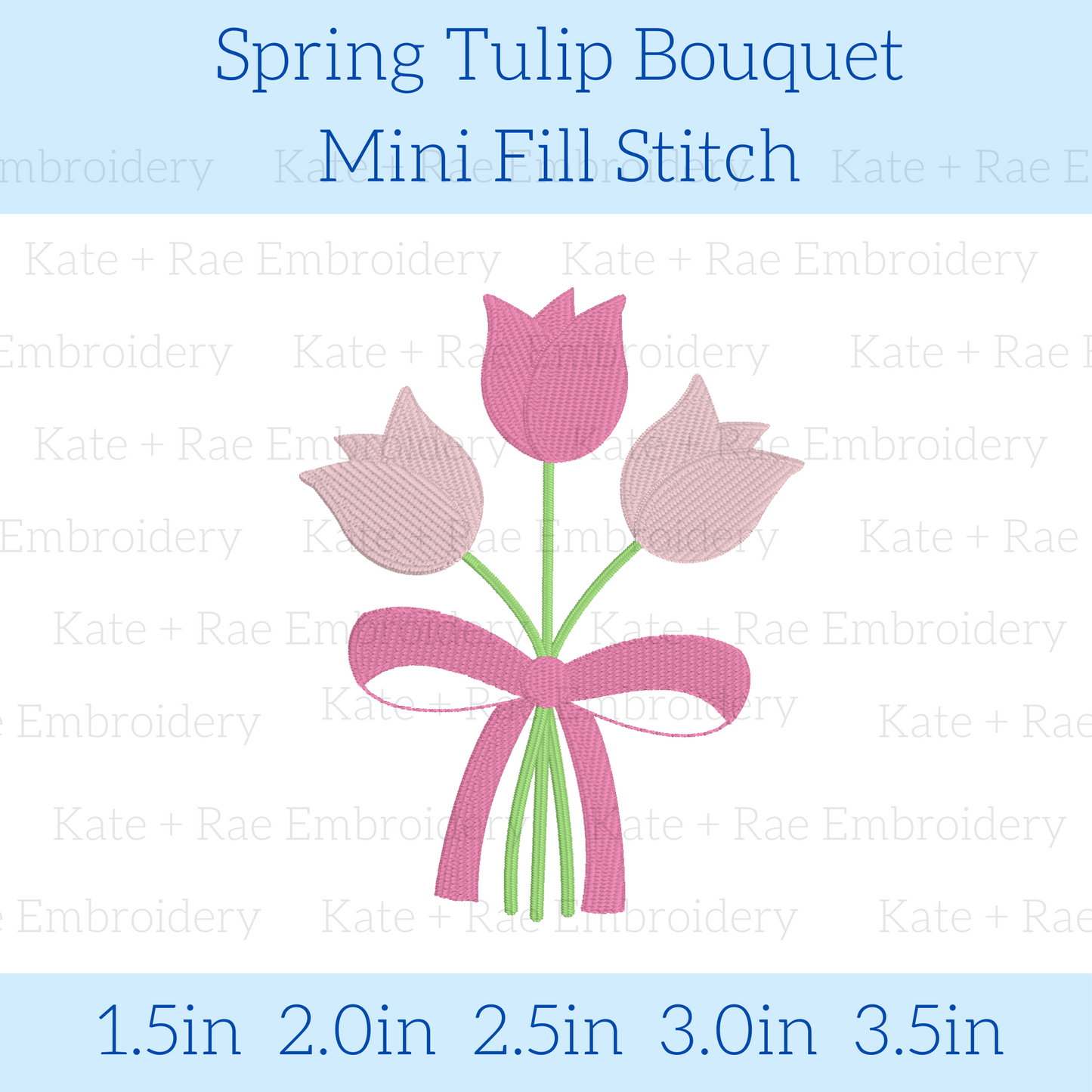 Tulip Bouquet Mini Fill Stitch Embroidery Design
