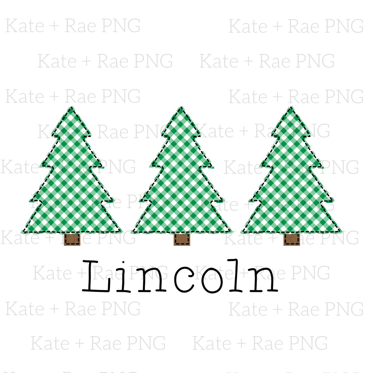 Boys Faux Applique Christmas Tree Trio PNG