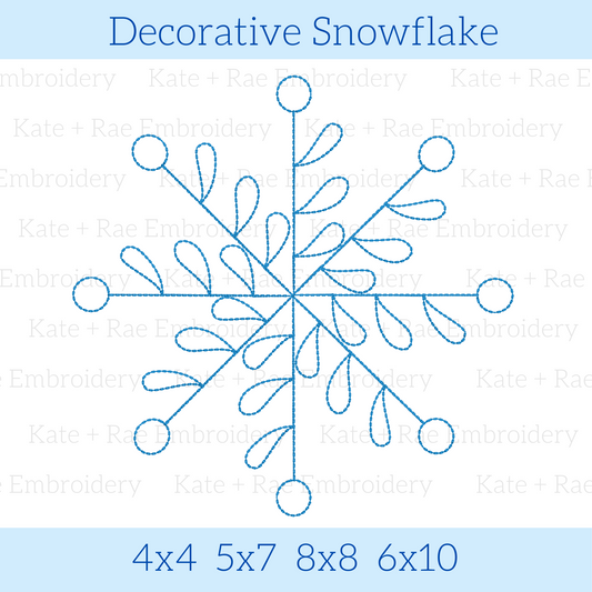 Decorative Snowflake Embroidery Design