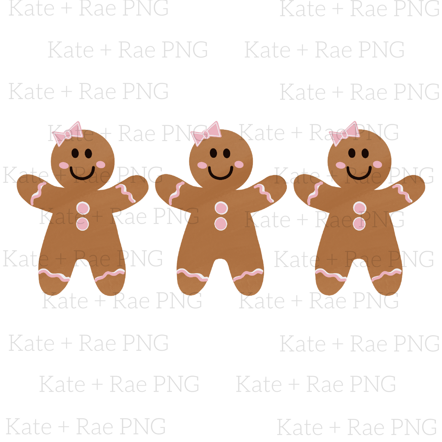 Gingerbread Girl Trio PNG