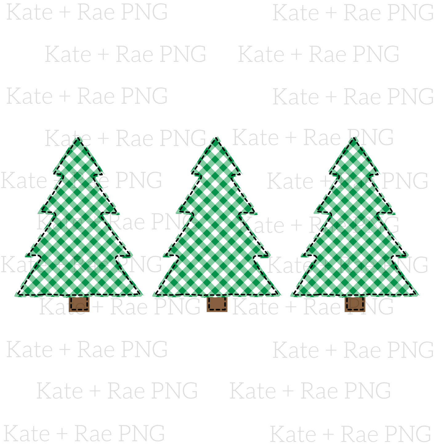 Boys Faux Applique Christmas Tree Trio PNG