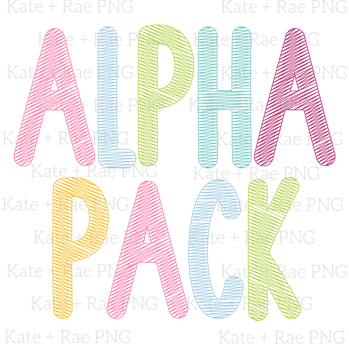 Girls Spring Sketch Style Alpha Pack