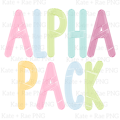 Girls Spring Sketch Style Alpha Pack
