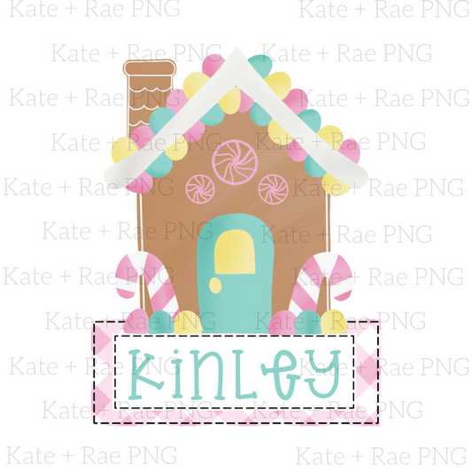 Gingerbread House with Name Plate PNG