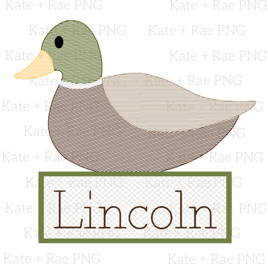 Mallard Duck Sketch PNG with Name Plate