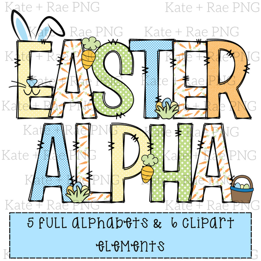 Boy's Easter Alphabet Pack PNG