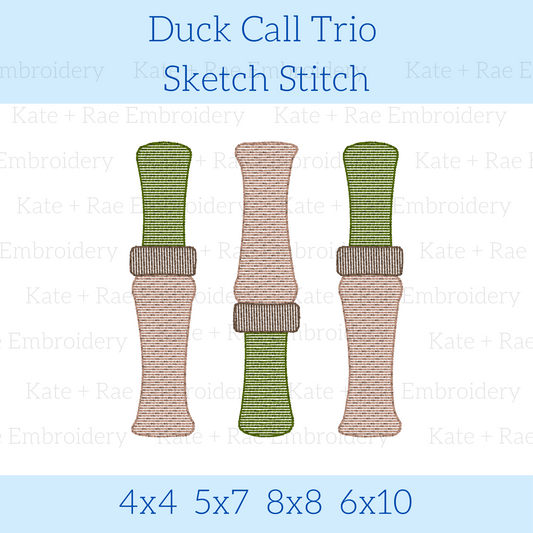 Duck Call Sketch Stitch Embroidery Design
