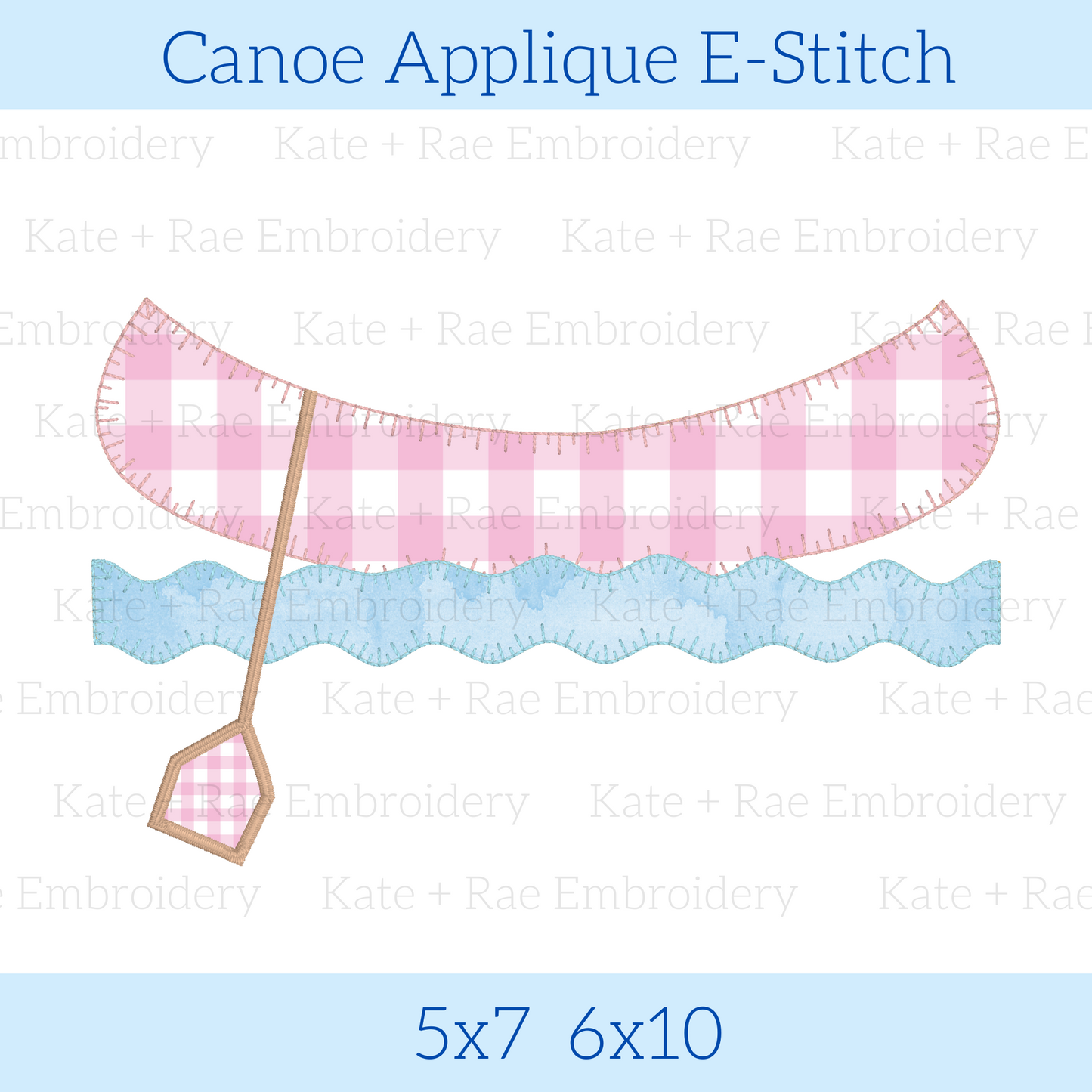 Canoe Applique E-Stitch