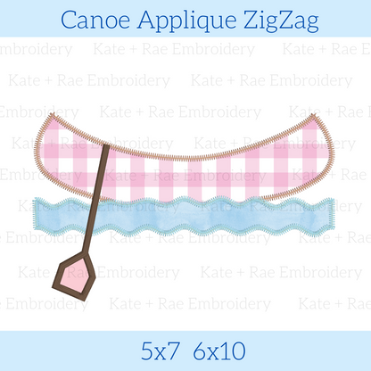 Canoe Applique Zigzag