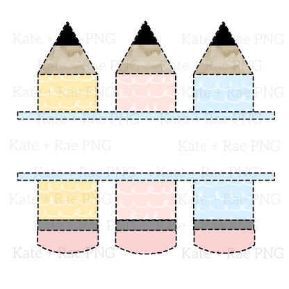 Girls Split Pencil Faux Applique