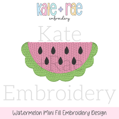 Watermelon Mini Fill Stitch Embroidery Design